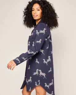 Women’s Pima Nightshirt in Zèbre de Nuit