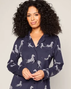 Women’s Pima Nightshirt in Zèbre de Nuit