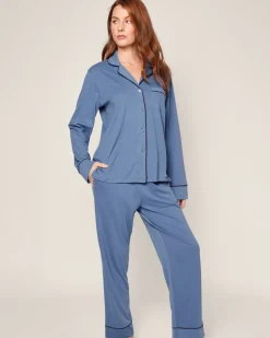 Women’s Pima Pajama Set in Mystique Blue