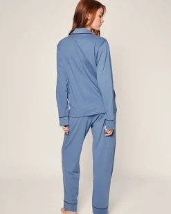 Women’s Pima Pajama Set in Mystique Blue