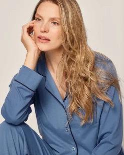 Women’s Pima Pajama Set in Mystique Blue
