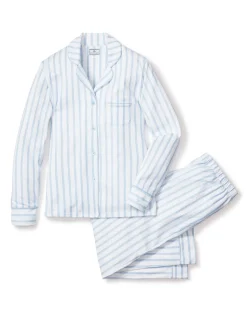 Women’s Pima Pajama Set in Periwinkle Stripe