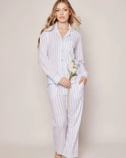 Women’s Pima Pajama Set in Periwinkle Stripe