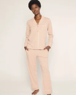 Women’s Pima Pajama Set in Camel