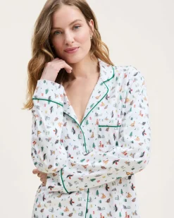 Women’s Pima Pajama Set in Merry Meow