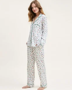 Women’s Pima Pajama Set in Merry Meow