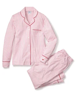 Women’s Pima Pajama Set in Antique Red Ticking
