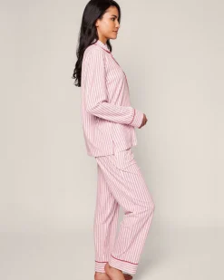 Women’s Pima Pajama Set in Antique Red Ticking