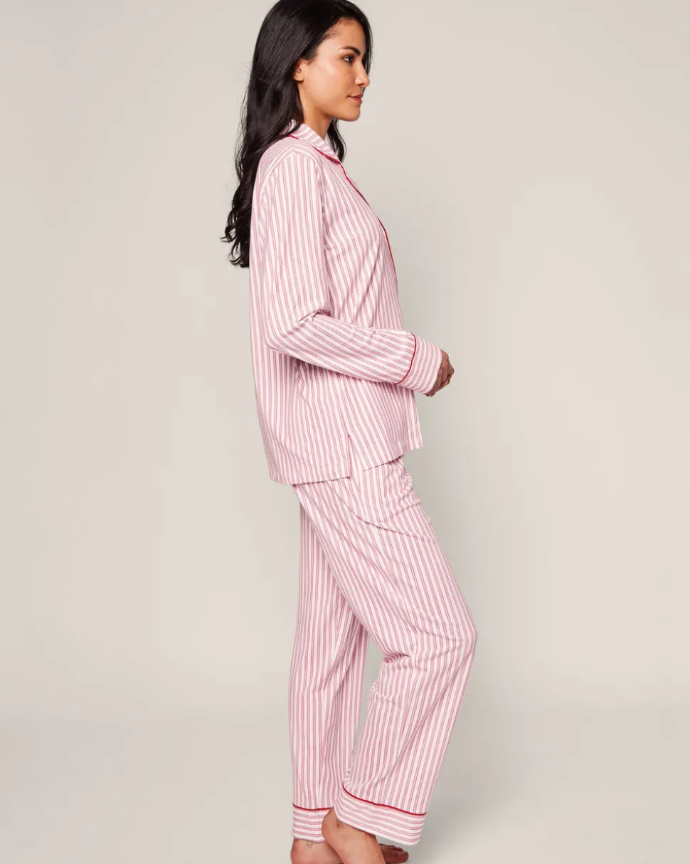 Women’s Pima Pajama Set in Antique Red Ticking