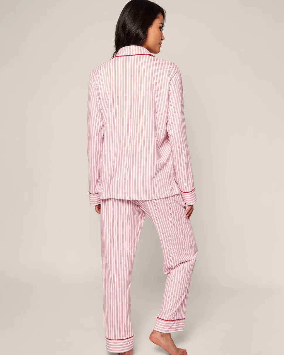 Women’s Pima Pajama Set in Antique Red Ticking