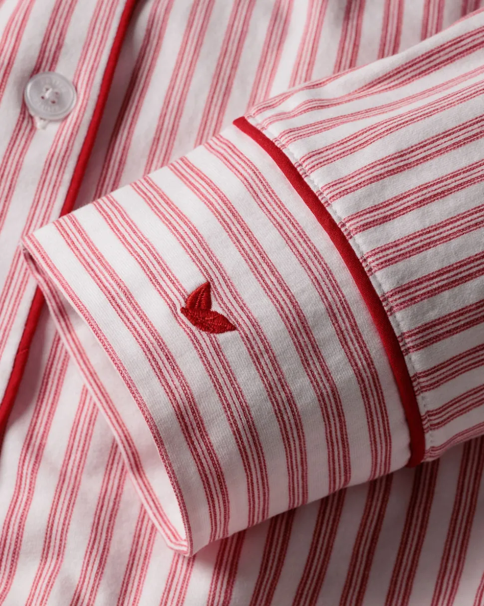 Women’s Pima Pajama Set in Antique Red Ticking