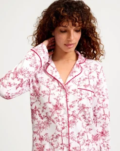 Women’s Pima Pajama Set in Red Timeless Toile