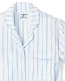 Women’s Pima Pajama Short Set in Periwinkle Stripe
