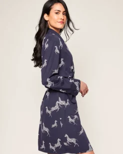 Women’s Pima Robe in Zèbre de Nuit