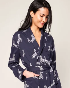Women’s Pima Robe in Zèbre de Nuit