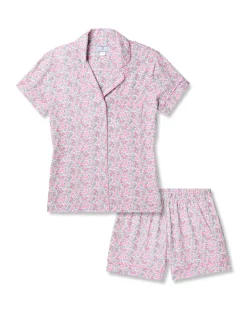 Women’s Pima Short Sleeve Short Set in Fleurs de Rose