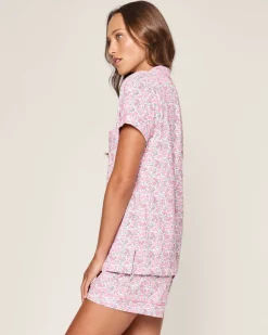 Women’s Pima Short Sleeve Short Set in Fleurs de Rose