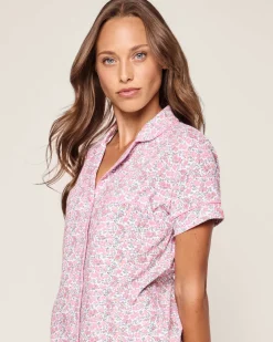 Women’s Pima Short Sleeve Short Set in Fleurs de Rose
