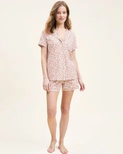 Women’s Pima Short Sleeve Short Set in Pumpkin Patch