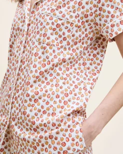 Women’s Pima Short Sleeve Short Set in Pumpkin Patch