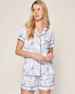 Women’s Pima Short Sleeve Short Set in Timeless Toile