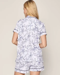 Women’s Pima Short Sleeve Short Set in Timeless Toile