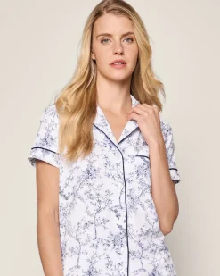 Women’s Pima Short Sleeve Short Set in Timeless Toile