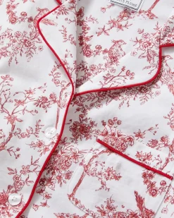 Women’s Pima Short Sleeve Short Set in Red Timeless Toile