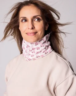 Women's Pink Hydrangea Fleece-Lined Neck Warmer