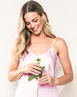 Women’s Pink Silk Camisole and Short Set