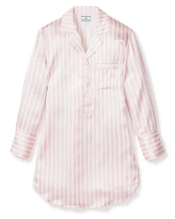 Women’s Pink Stripe Silk Nightshirt