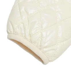 Women's Shiny Winter White Quilted Puffer Jacket