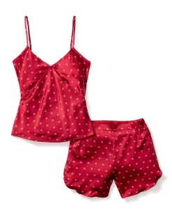 Women’s Silk Cami Short Set in Bordeaux Art Nouveau