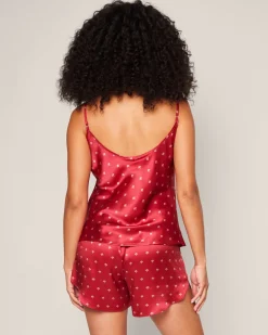 Women’s Silk Cami Short Set in Bordeaux Art Nouveau