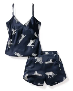 Women’s Silk Cami Short Set in Panthère de Nuit