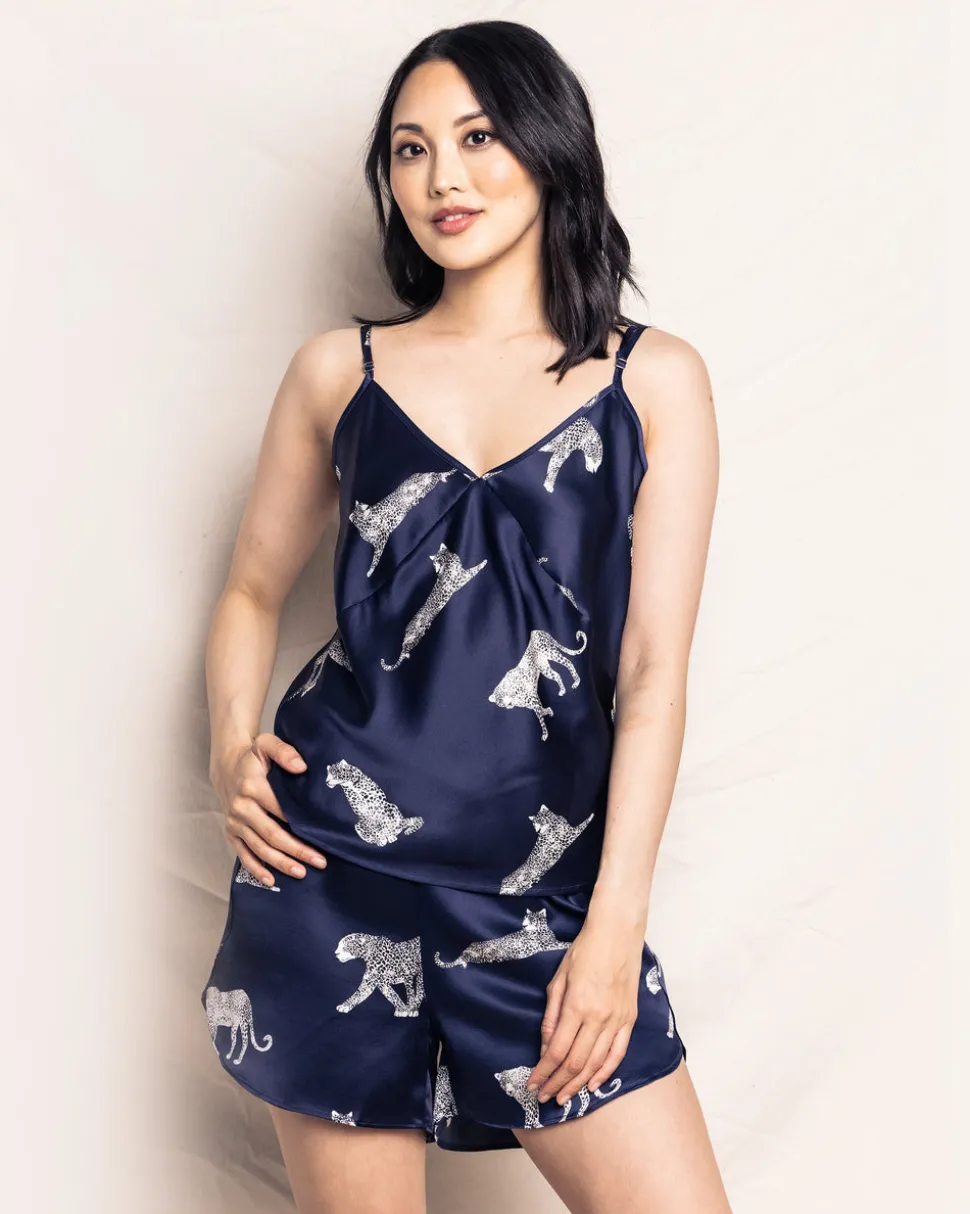 Women’s Silk Cami Short Set in Panthère de Nuit