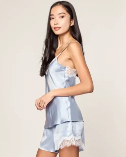 Women’s Silk Lace Cami Short Set in Periwinkle