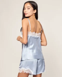 Women’s Silk Lace Cami Short Set in Periwinkle