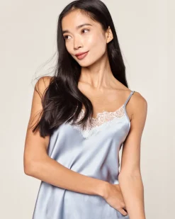Women’s Silk Lace Cami Short Set in Periwinkle