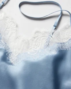 Women’s Silk Lace Cami Short Set in Periwinkle