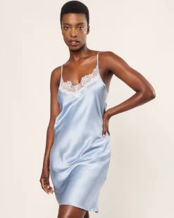Women’s Silk Lace Slip Dress in Periwinkle