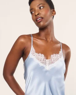 Women’s Silk Lace Slip Dress in Periwinkle