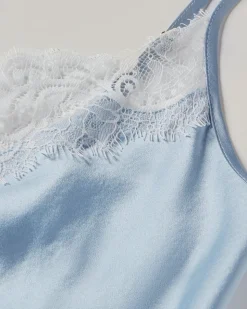 Women’s Silk Lace Slip Dress in Periwinkle