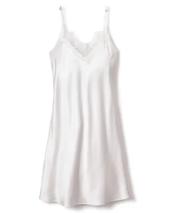 Women’s Silk Lace Slip Dress in White