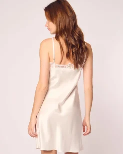 Women’s Silk Lace Slip Dress in White