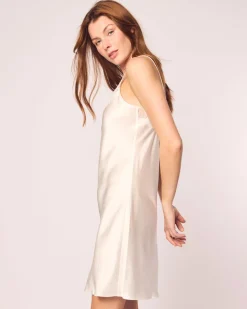 Women’s Silk Lace Slip Dress in White