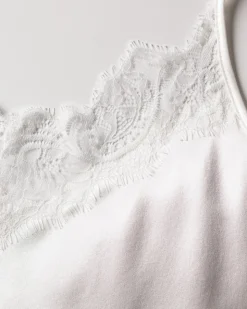 Women’s Silk Lace Slip Dress in White