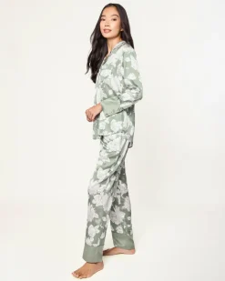 Women’s Silk Pajama Set in Sage Bloom