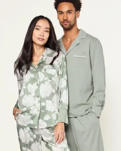 Women’s Silk Pajama Set in Sage Bloom