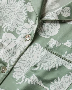 Women’s Silk Pajama Set in Sage Bloom
